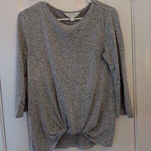 Heather Gray Twist-Front Sweater